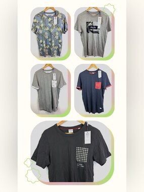 5 NWT Jack & Jones T-shirts size L slim or M regular.